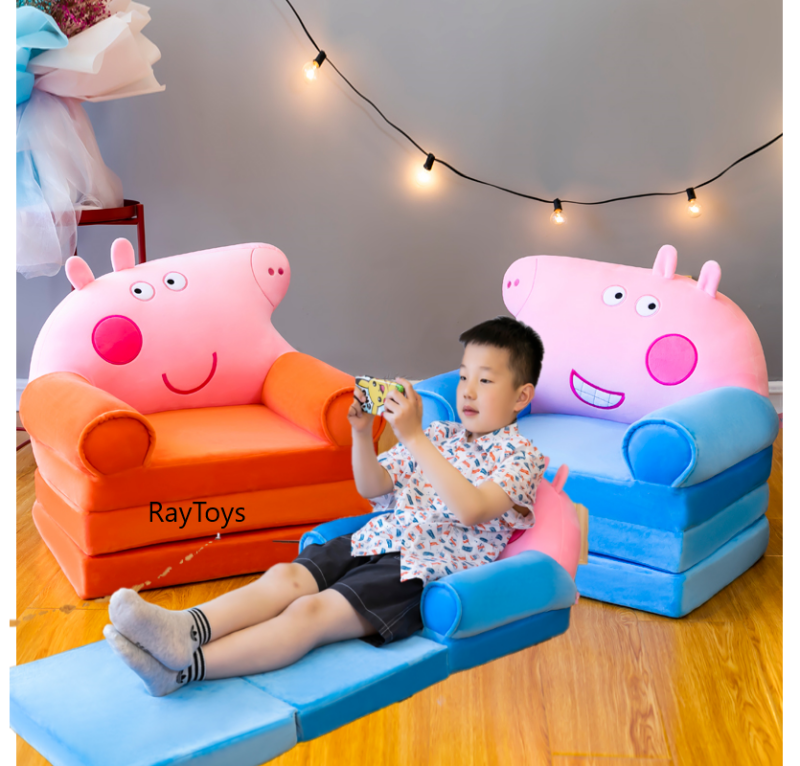 Fotoliu extensibil plus Mare Copiii Peppa Pig si George 3D