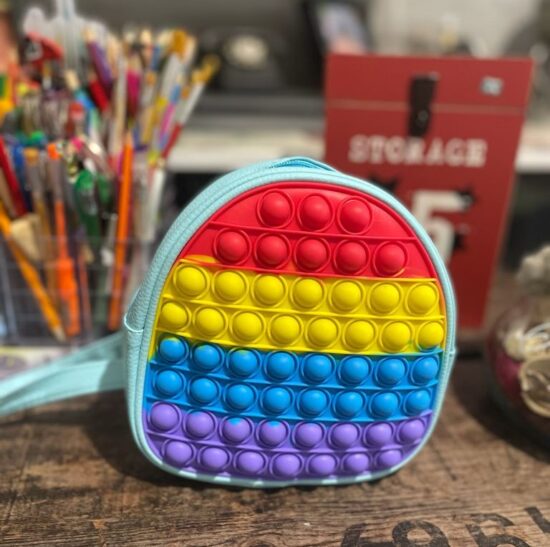 Ghiozdan gradinita colorat copii Jucarie Pop It curele reglabile4