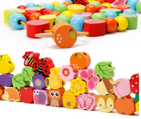 Joc de snuruit Copacul Montessori cu fructe animale si bile