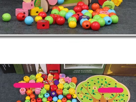 Joc de snuruit Copacul Montessori cu fructe animale si bile