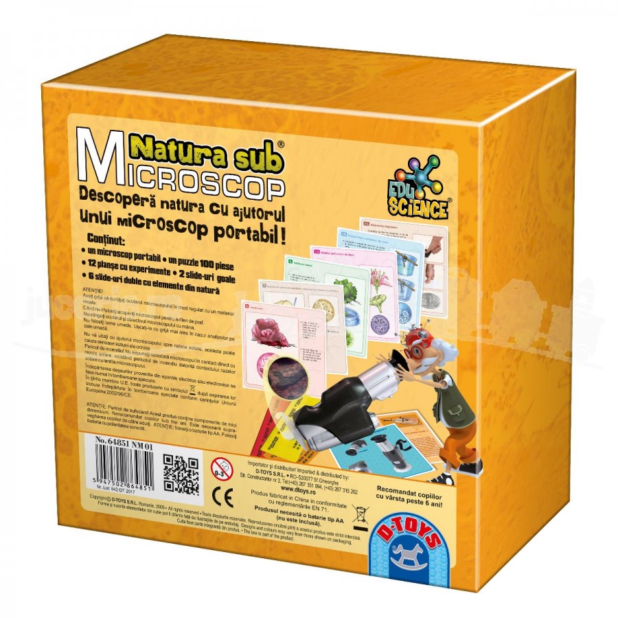 solely Flat Madam Joc educativ Puzzle Natura sub Microscop pentru copii D-Toys - Ray Toys