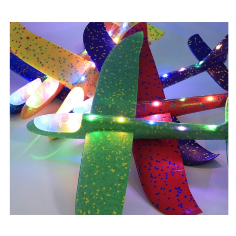 Jucarie Avion din spuma EVA cu lumini Led multicolore