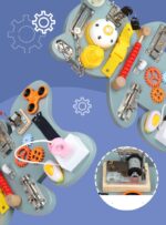 Jucarie Incuietori Ursuletul Montessori Tabla Impinge zavorul