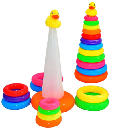 Jucarie Piramida cu 12 cercuri colorate Stivuim Ratusca
