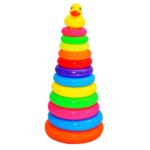 Jucarie Piramida cu 12 cercuri colorate Stivuim Ratusca