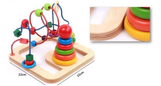 Labirint cu bile Abac Forme geometrice si Turn Rainbow