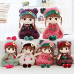 Papusa moale cu codite si rochita Jucarie plus Baby Doll