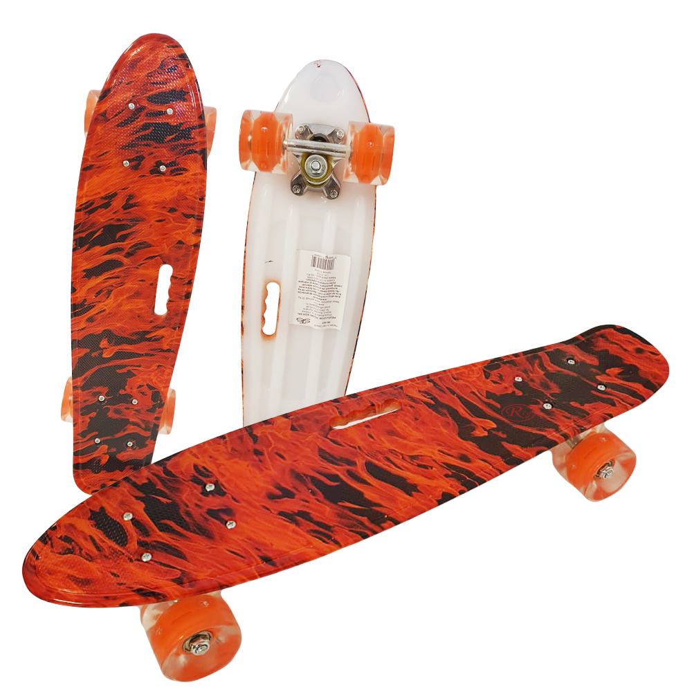 Penny board copii Rosu cu roti luminoase silicon Skateboard