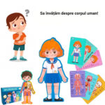 Puzzle Corpul uman Jucarie Anatomia Baiat Fetita din lemn
