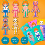 Puzzle Corpul uman Jucarie Anatomia Baiat Fetita din lemn