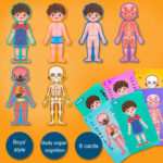 Puzzle Corpul uman Jucarie Anatomia despre Baiat din lemn