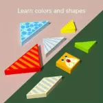 Puzzle cu piese groase Tangram din lemn Forme geometrice