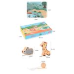 Puzzle lemn cu expresii faciale si carduri Joc de rol copii