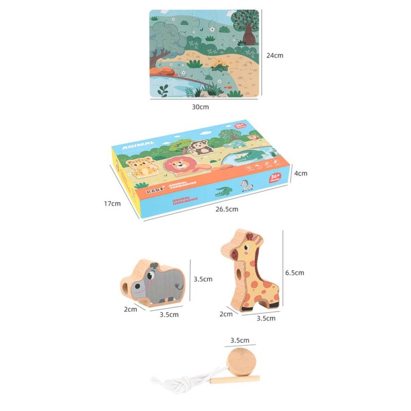 Puzzle lemn cu expresii faciale si carduri Joc de rol copii