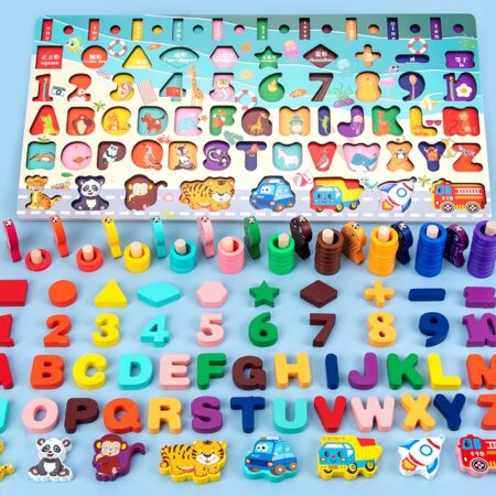 Puzzle logaritmic 7in1 Cifre Animale Pescuit Forme geometrice