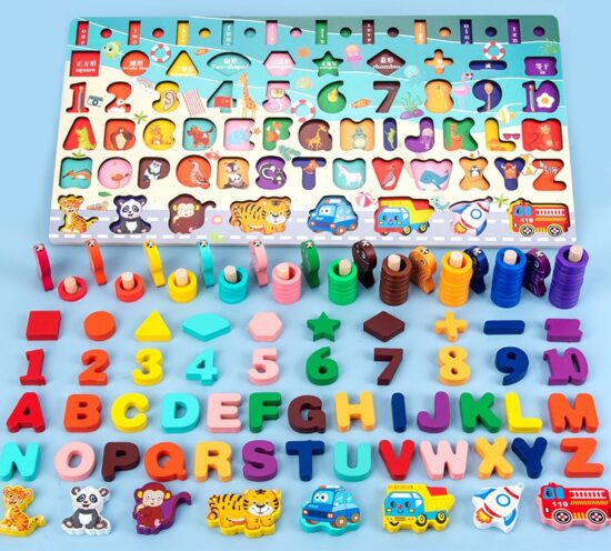 Puzzle logaritmic 7in1 Cifre Animale Pescuit Forme geometrice