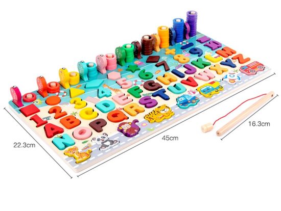 Puzzle logaritmic 7in1 Cifre Animale Pescuit Forme geometrice