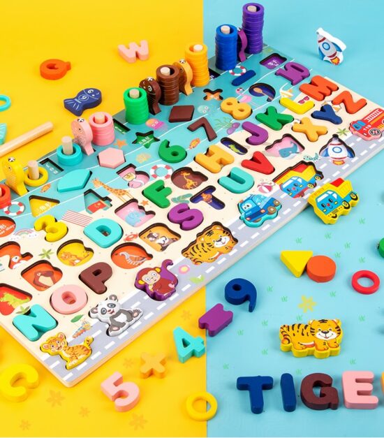 Puzzle logaritmic 7in1 Cifre Animale Pescuit Forme geometrice