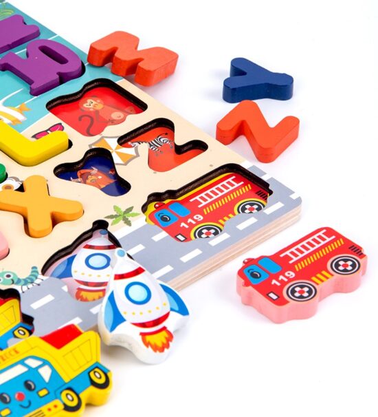 Puzzle logaritmic 7in1 Cifre Animale Pescuit Forme geometrice