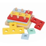 Set 4 Forme geometrice Puzzle Montessori si Tetris 48 piese