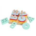 Set 4 Forme geometrice Puzzle Montessori si Tetris 48 piese