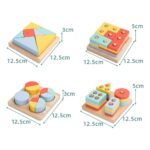 Set 4 Forme geometrice Puzzle Montessori si Tetris 48 piese