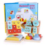 Set 4 Forme geometrice Puzzle Montessori si Tetris 48 piese