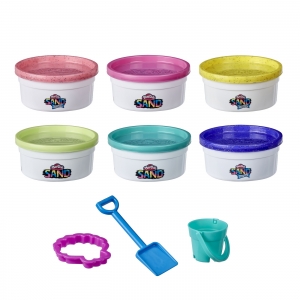 Set 6 cutii nisip kinetic sclipitor colorat Play-Doh Sand