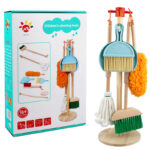 Set de curatenie cu stativ din lemn Set instrumente Cleaning