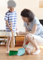 Set de curatenie cu stativ din lemn Set instrumente Cleaning