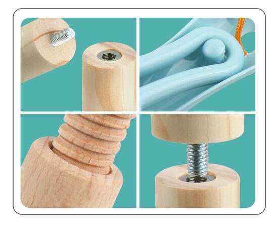 Set de curatenie cu stativ din lemn Set instrumente Cleaning