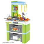 Bucatarie copii Verde cu robinet apa sunete si lumini 37 piese