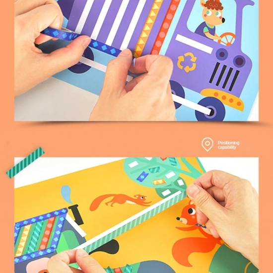 Cartea cu activitati Artistice Joc creativ cu 4 benzi colorate