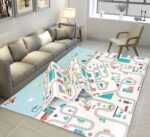 Covor joaca bebe Masini pliabil XPE cu 2 fete 150X200cm
