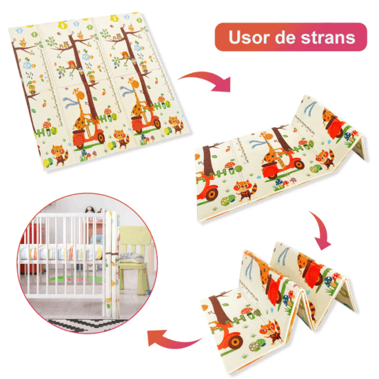 Covor pliabil Pisicile reversibil spuma 180X200 cm