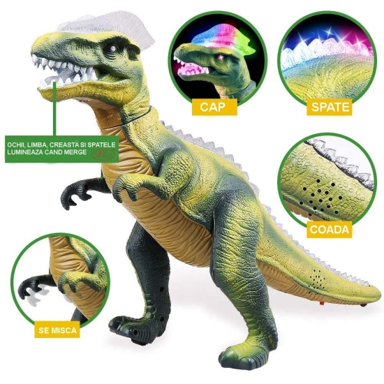 Figurina Dinozaur cu telecomanda lumini miscari si sunete