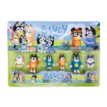 Figurine Bluey cu Prietenii Set 6 jucarii copii Mini personaje desene