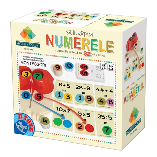 Joc educativ Montessori Invatam alfabetul sau numerele