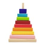 Jucarie Montessori Piramida curcubeu Stivuire lemn