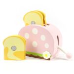 Jucarie Set Mic dejun in stil occidental cu Toaster din lemn