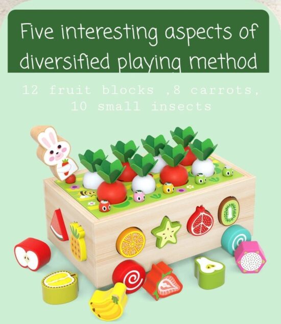 Jucarie cu roti Cutia de pescuit Puzzle fructe legume