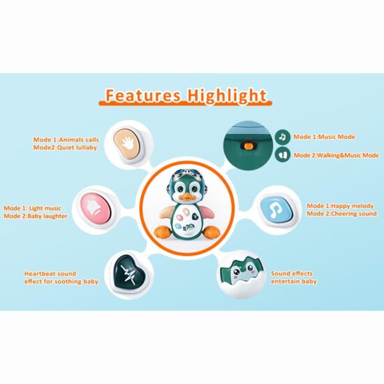 Jucarie interactiva Pinguin cu sunete lumini Danseaza