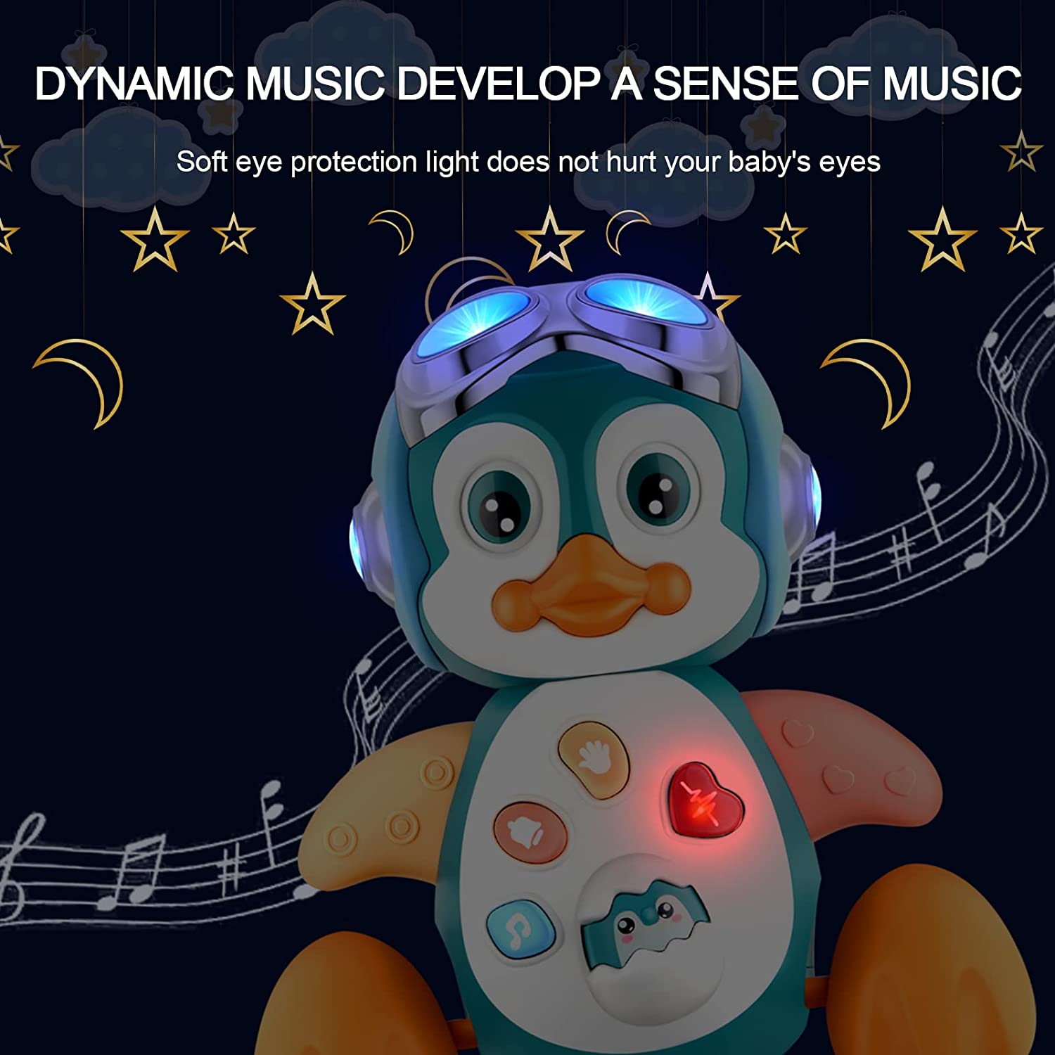 Jucarie interactiva Pinguin cu sunete lumini Danseaza