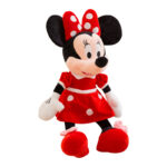 Jucarie plus 35 cm Minnie Mouse cu rochita roz-rosu