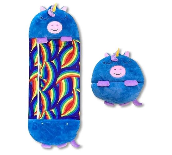 Perna 2in1 Sac de dormit Jucarii plus cu Animalute copii unicorn albastru