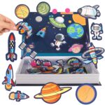 Puzzle copii Carte magnetica cu Nave spatiale 38 piese