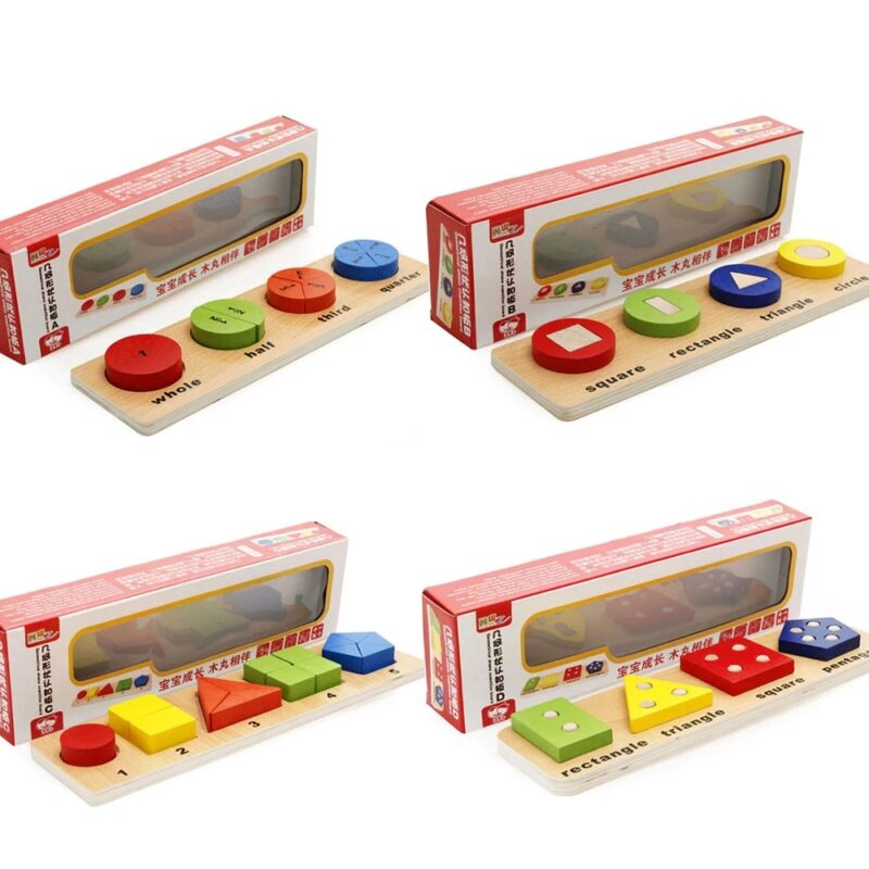 Puzzle educativ cu forme geometrice Jucarii copii lemn