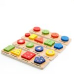Puzzle educativ cu forme geometrice Jucarii copii lemn