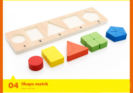 Puzzle educativ cu forme geometrice Jucarii copii lemn