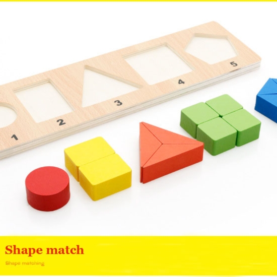 Puzzle educativ cu forme geometrice Jucarii copii lemn